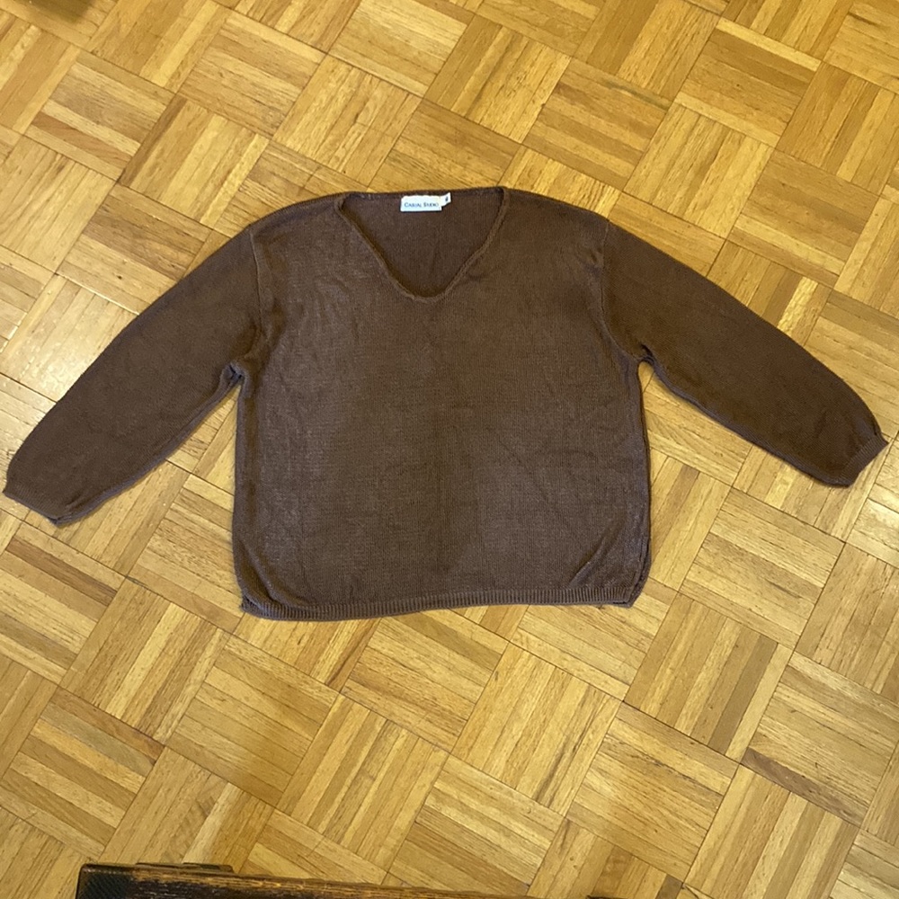 Casual Studio V-Neck Nylon Sweater XL